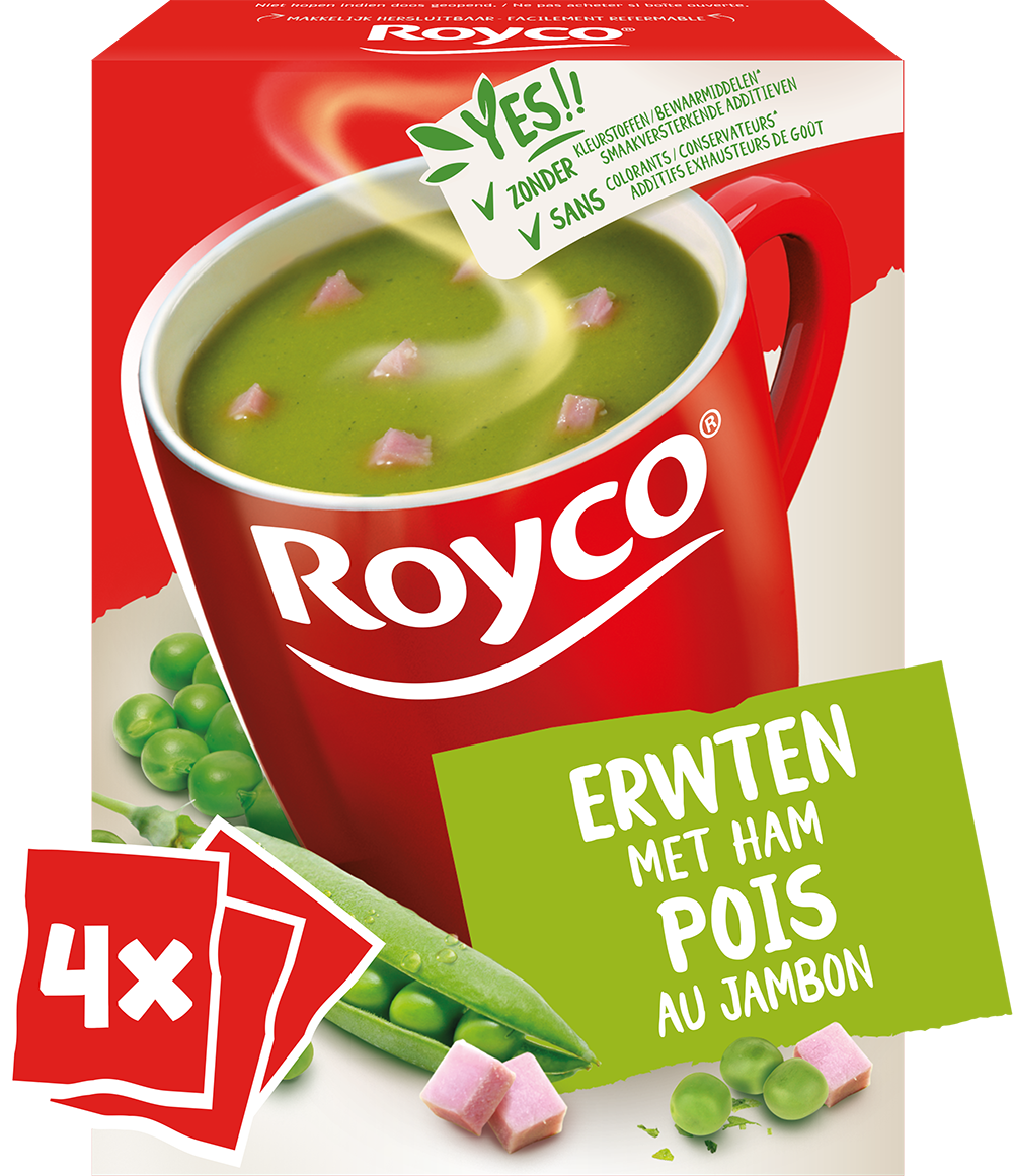 Royco Minute Soup classic pois au jambon, paquet de 25 sachets sur
